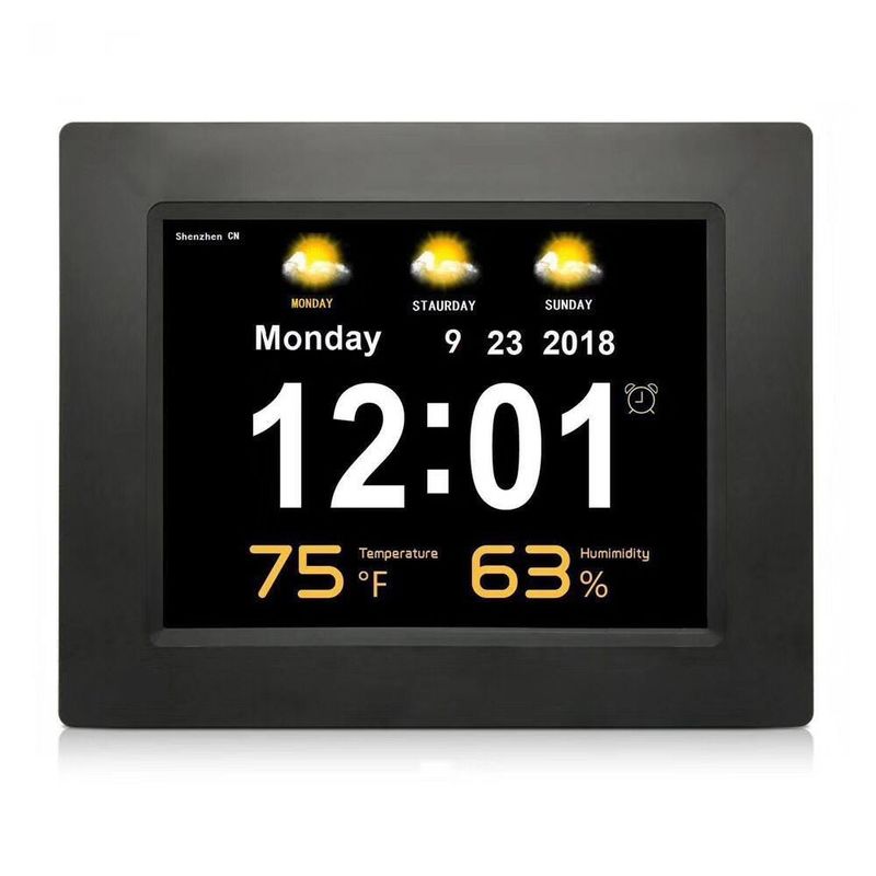 8&quot;の日付そして温度の256MBデジタル時計大画面の表示